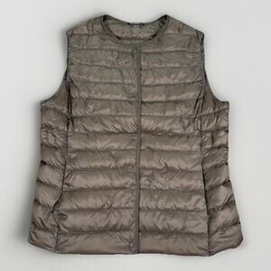 UNIQLO Ultra Light Down Vest Quilted Puffer Sleeveless Jacket Packable Size L